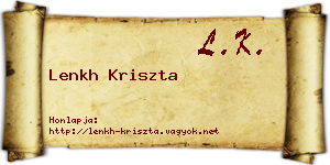 Lenkh Kriszta névjegykártya
